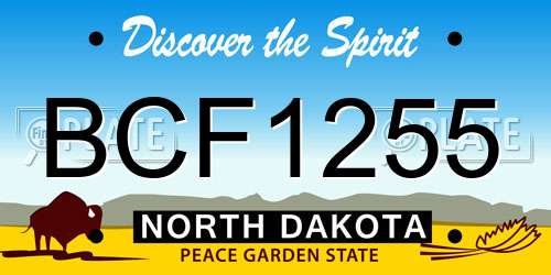 BCF1255 North Dakota License Plate