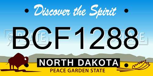 BCF1288 North Dakota License Plate