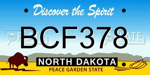 BCF378 North Dakota License Plate