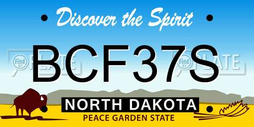 BCF37S North Dakota License Plate
