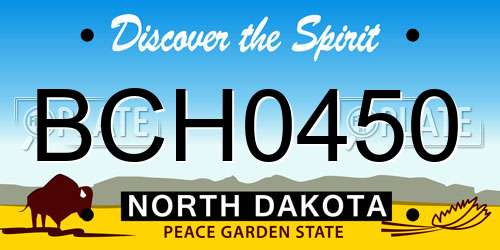 BCH0450 North Dakota License Plate