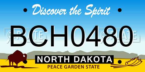 BCH0480 North Dakota License Plate