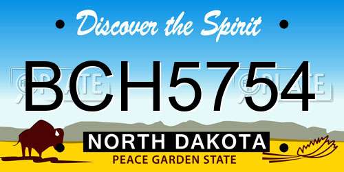 BCH5754 North Dakota License Plate
