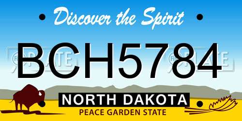 BCH5784 North Dakota License Plate