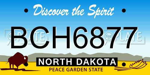 BCH6877 North Dakota License Plate