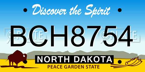 BCH8754 North Dakota License Plate