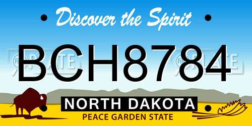 BCH8784 North Dakota License Plate