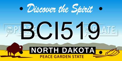 BCI519 North Dakota License Plate