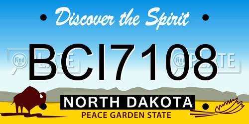 BCI7108 North Dakota License Plate