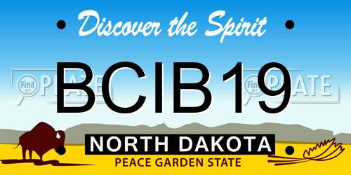 BCIB19 North Dakota License Plate