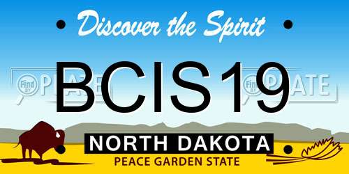 BCIS19 North Dakota License Plate