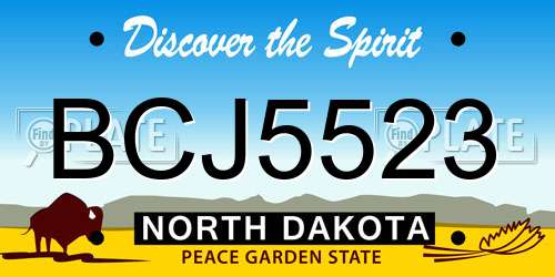 BCJ5523 North Dakota License Plate