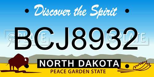 BCJ8932 North Dakota License Plate