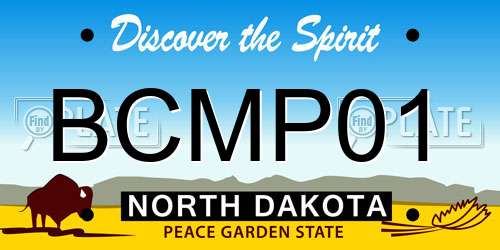 BCMP01 North Dakota License Plate