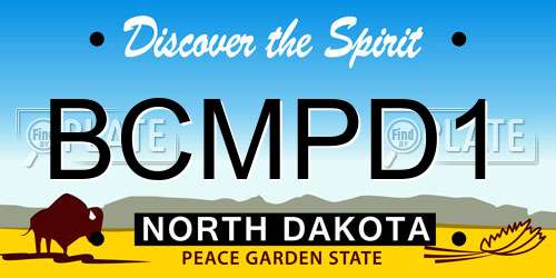 BCMPD1 North Dakota License Plate