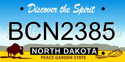 BCN2385 North Dakota License Plate