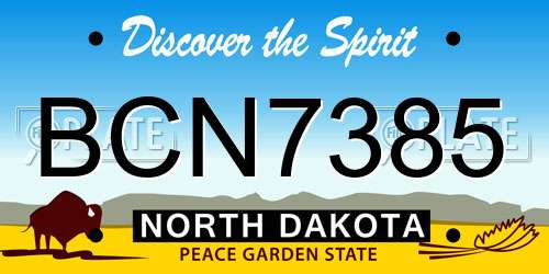 BCN7385 North Dakota License Plate