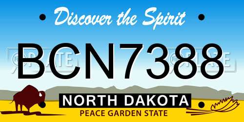 BCN7388 North Dakota License Plate