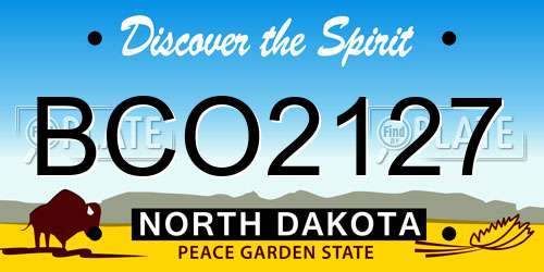 BCO2127 North Dakota License Plate