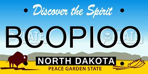 BCOPIOO North Dakota License Plate