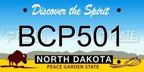BCP501 North Dakota License Plate