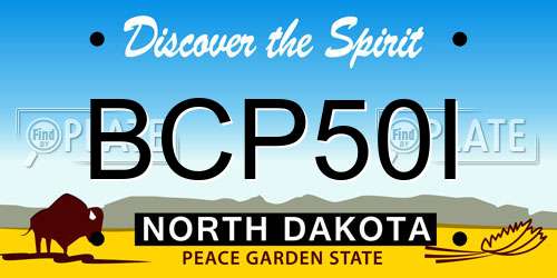 BCP50I North Dakota License Plate