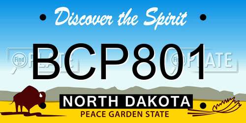 BCP801 North Dakota License Plate