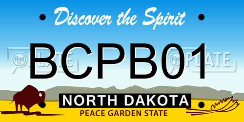 BCPB01 North Dakota License Plate