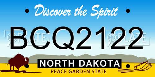 BCQ2122 North Dakota License Plate
