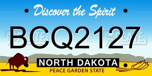 BCQ2127 North Dakota License Plate