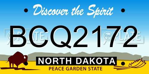BCQ2172 North Dakota License Plate