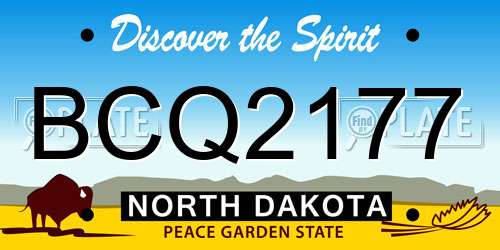 BCQ2177 North Dakota License Plate