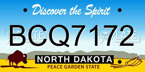 BCQ7172 North Dakota License Plate