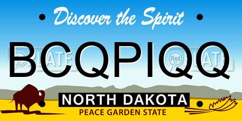 BCQPIQQ North Dakota License Plate