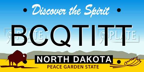 BCQTITT North Dakota License Plate