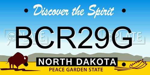 BCR29G North Dakota License Plate