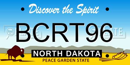 BCRT96 North Dakota License Plate