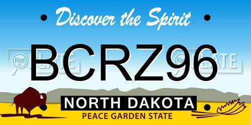 BCRZ96 North Dakota License Plate