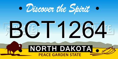 BCT1264 North Dakota License Plate