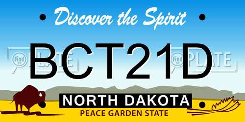 BCT21D North Dakota License Plate