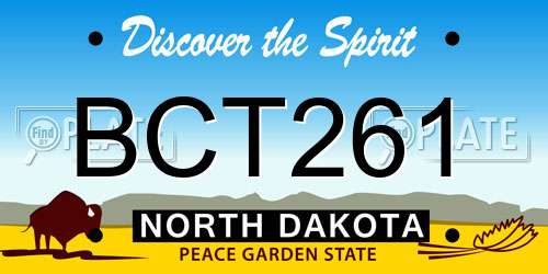BCT261 North Dakota License Plate