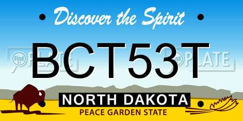 BCT53T North Dakota License Plate