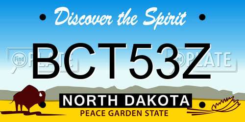 BCT53Z North Dakota License Plate
