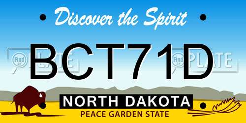 BCT71D North Dakota License Plate