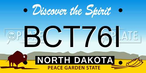 BCT76I North Dakota License Plate