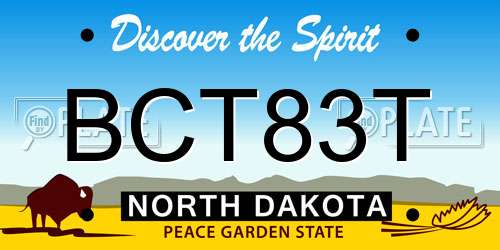 BCT83T North Dakota License Plate
