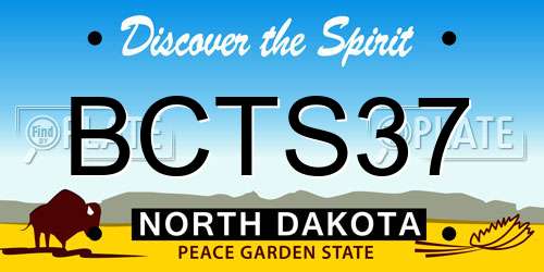 BCTS37 North Dakota License Plate