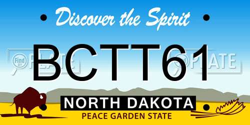 BCTT61 North Dakota License Plate