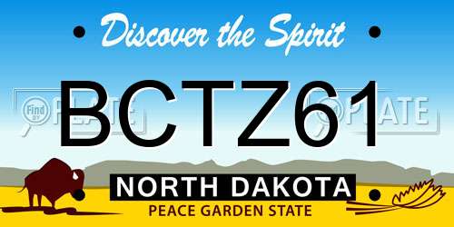 BCTZ61 North Dakota License Plate