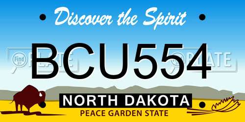BCU554 North Dakota License Plate